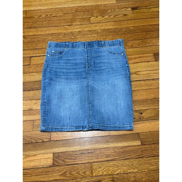 Liverpool Jeans Company Dresses & Skirts - Liverpool Los Angeles Womens Denim Skirt Plus Sz 18W Blue Stretch Denim at Knee